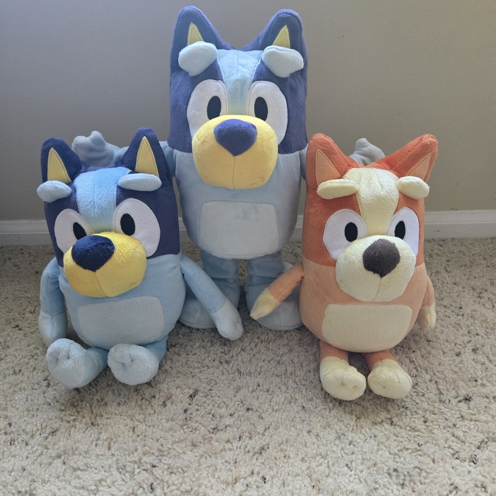 Talking BLUEY And BINGO 12" PLUSH TOYS  Dance And Play BLUEY LOT OF 3
